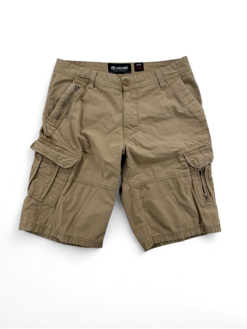 Men’s Ecko Unlimited Khaki Y2K Relaxed Classic Utility Cargo Shorts Size 32